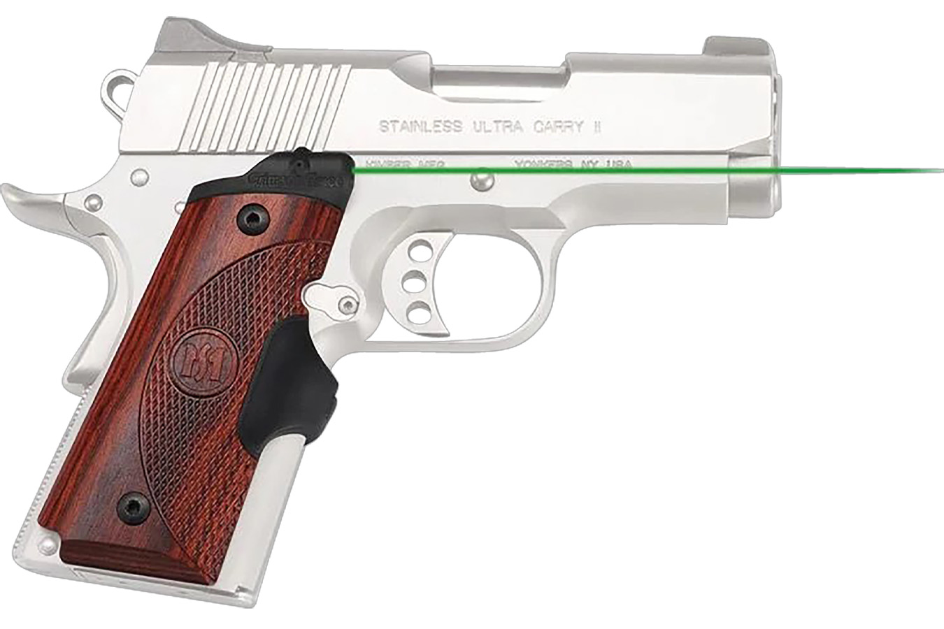 Crimson Trace Lasergrips Master Series 1911 Compact, Green Laser Rosewood
