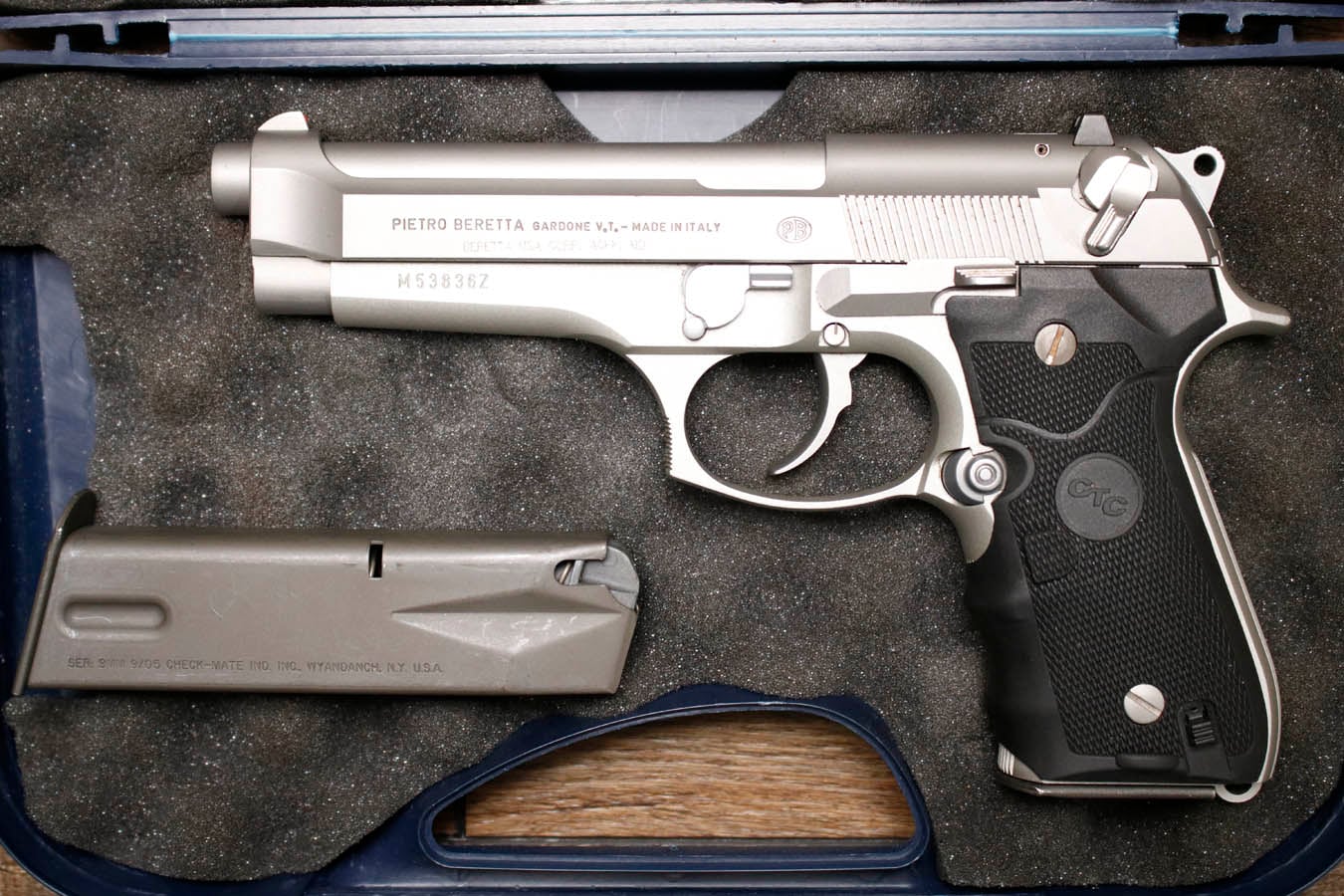 Beretta 92FS 9mm Police Trade-In Pistol with Crimson Trace Lasergrips and Two Magazines