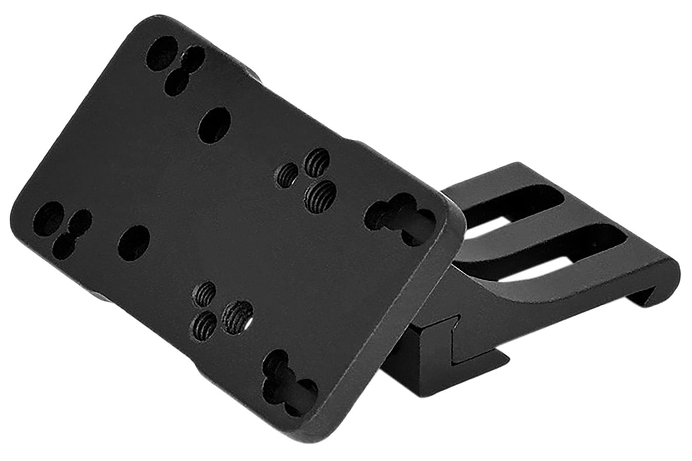Warne 45° Offset Reflex Red-Dot Riser Mount Left Hand Black Anodized Aluminum
