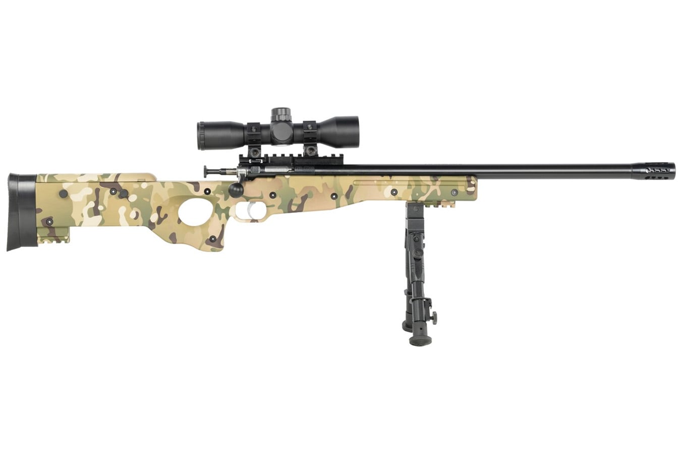 Keystone Crickett Precision 22lr Single Shot Rifle with 4x28 Combat Scope and MultiCam Stock