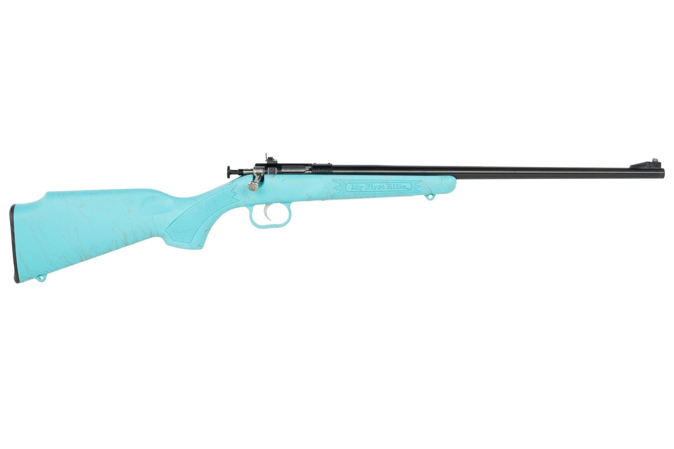 Keystone Crickett 22 LR Bolt Action Rifle with Blue Gold Webbed Stock