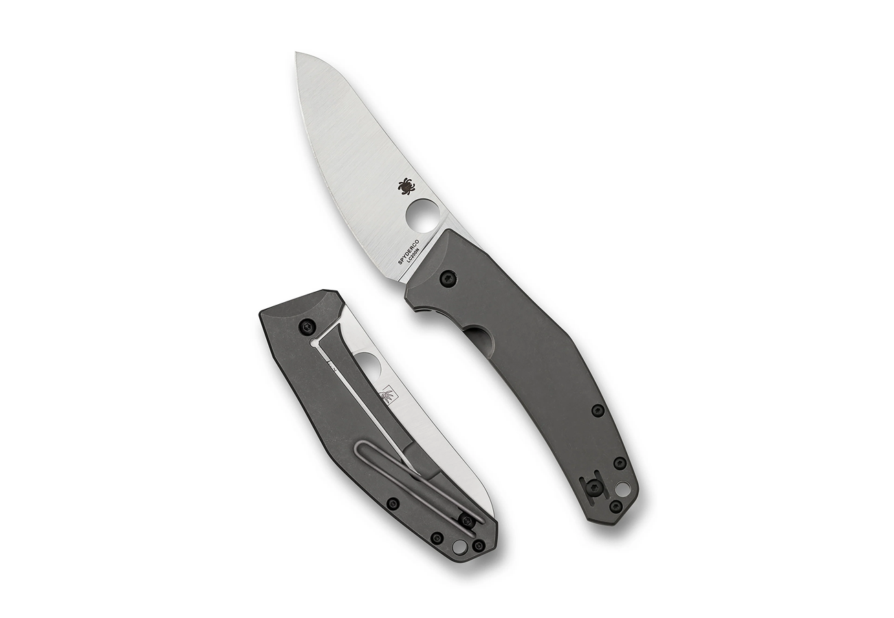 Spyderco Folding Pocket Knife with Titanium Handle