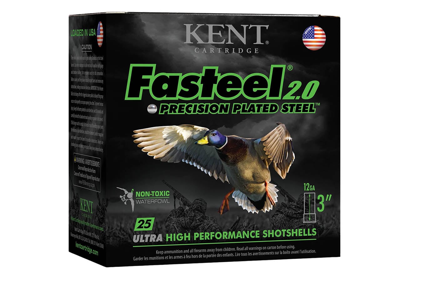 Kent Cartridge 12-Gauge 3 Inch 1 1/4oz 4 Shot Fasteel 2.0 25/Box