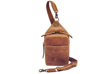 COMPACT SLING CROSSBODY BUFFALO CARAMEL