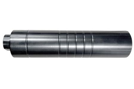 1910 OFFSET 6.25 INCH ALUMINUM BLACK TYPE III  .357/9MM SUPPRESSOR, 5/8X24 DT