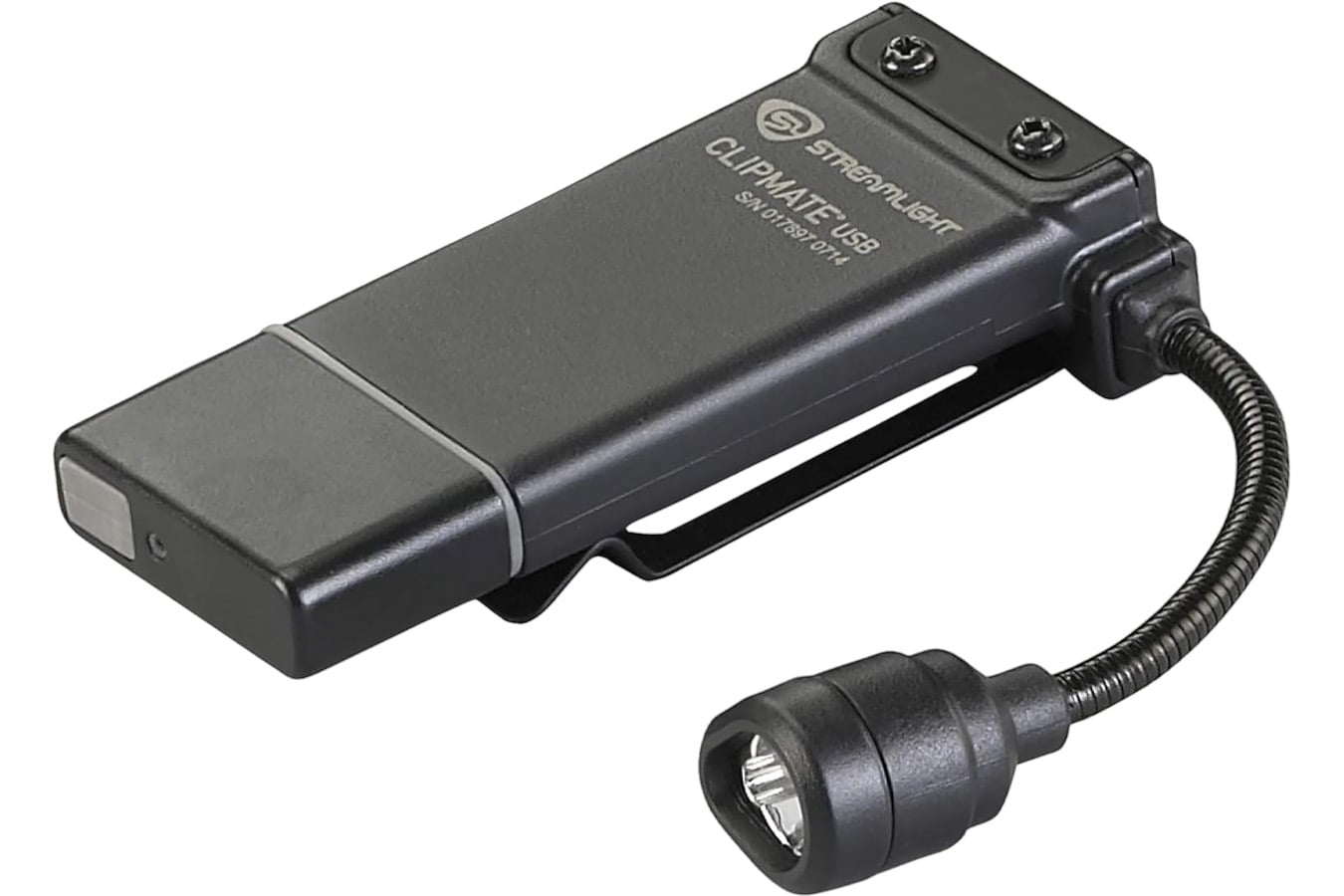 Streamlight ClipMate USB Clip-On Light Black 0.2/0.5/10/70 Lumens White/Red LED
