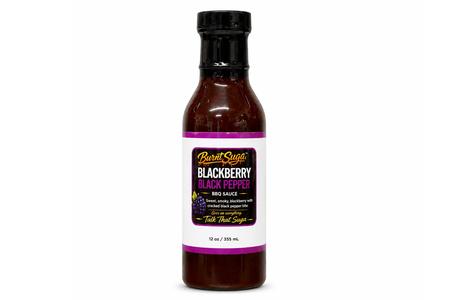 BLACKBERRY BLACK PEPPER BBQ SAUCE WITH A CRACKED BLACK PEPPER FINISH