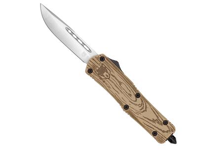 COBRATEC MEDIUM FS3 OTF 3 D2 WOOD GRAIN CERAKOTE DROP POINT