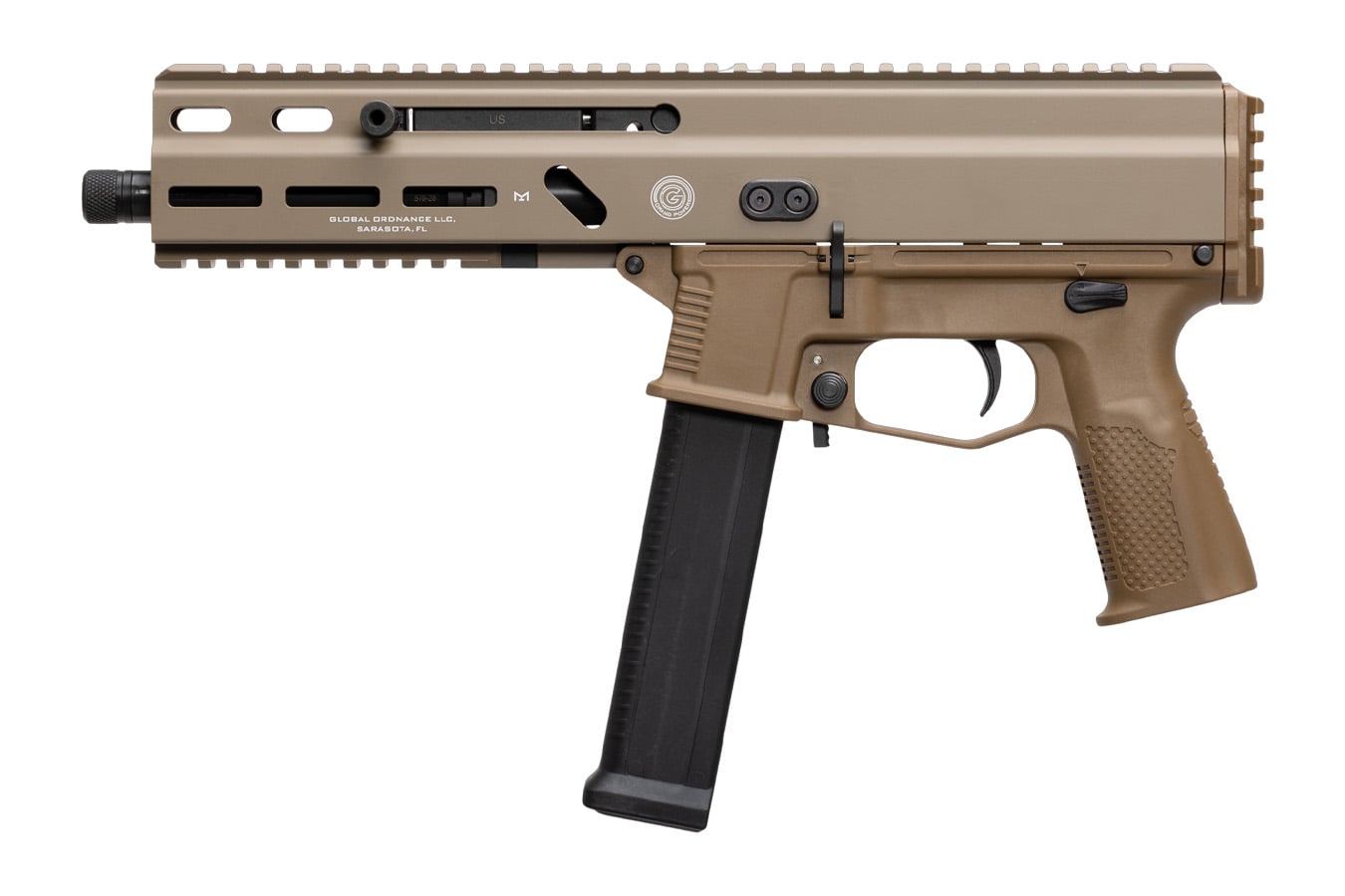 Grand Power Stribog 45 ACP Pistol with Threaded Barrel and FDE Finish