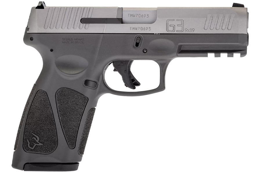 Taurus G3 9mm Full-Size Pistol with Gray Frame Matte Stainless Steel Slide
