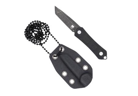 COBRATEC GUARDIAN NECK KNIFE 1.99 D2 STONEWASH DAGGER W/SH