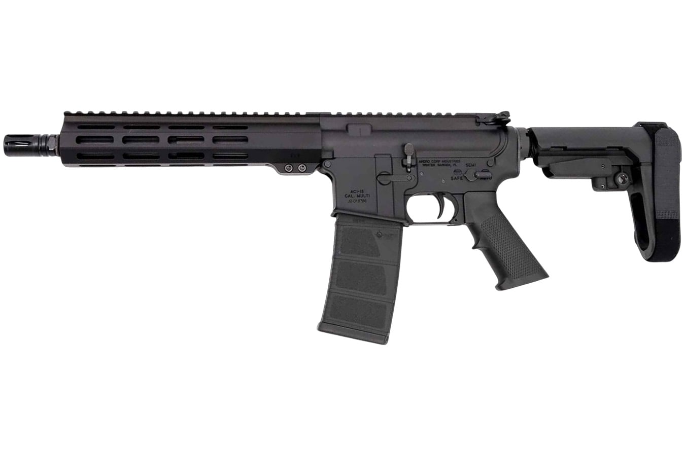 Andro Corp Industries ACI-15 Halo 300 Blackout Semi Auto AR Style Pistol with SBA3 Pistol Brace