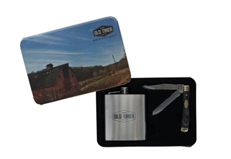 Smith & Wesson/Battenfeld 2-Blade Folding Knife and Flask Combo
