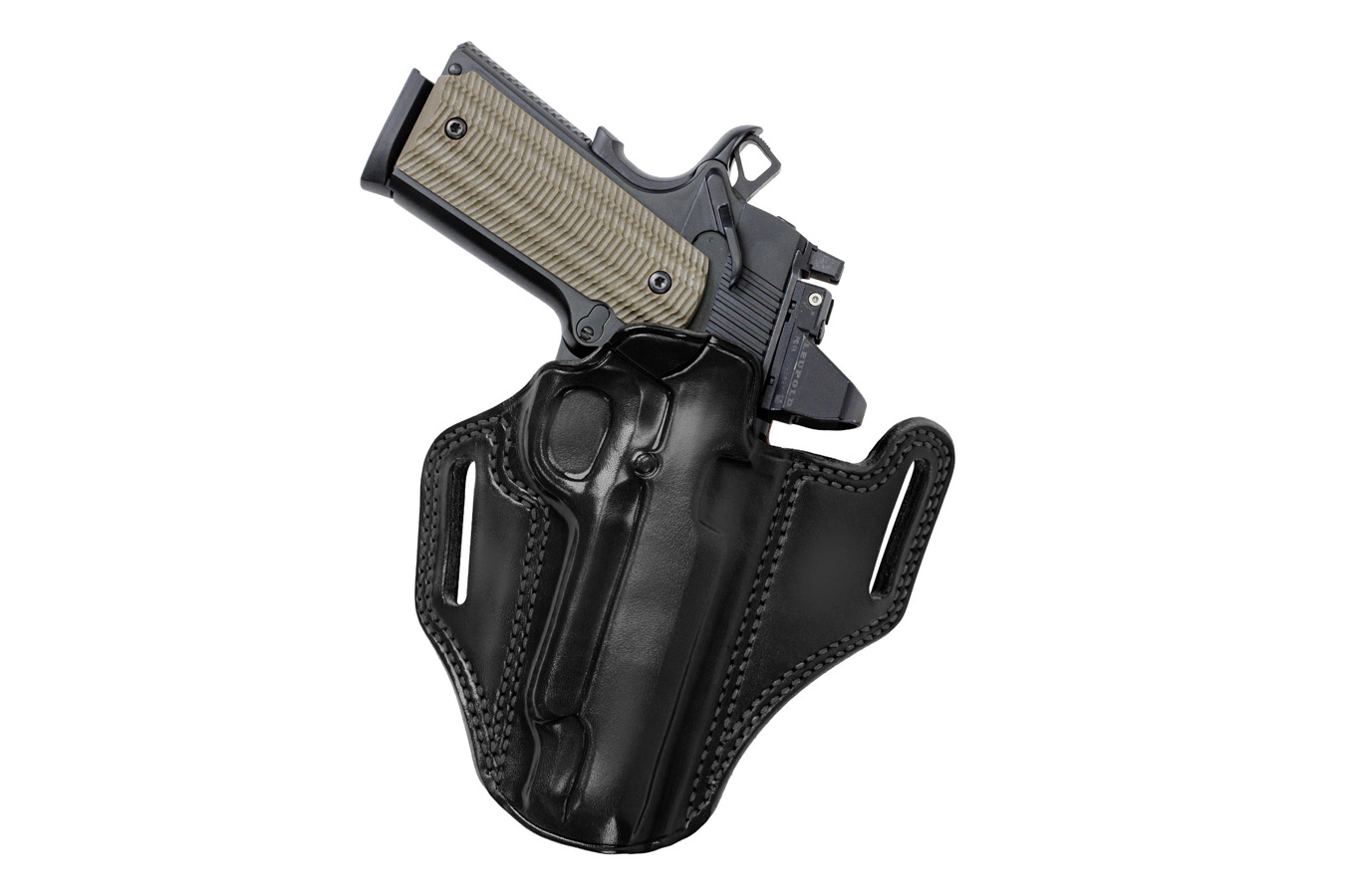 Galco Combat Master 2.0 OWB Leather Belt Holster – Right Hand – Black