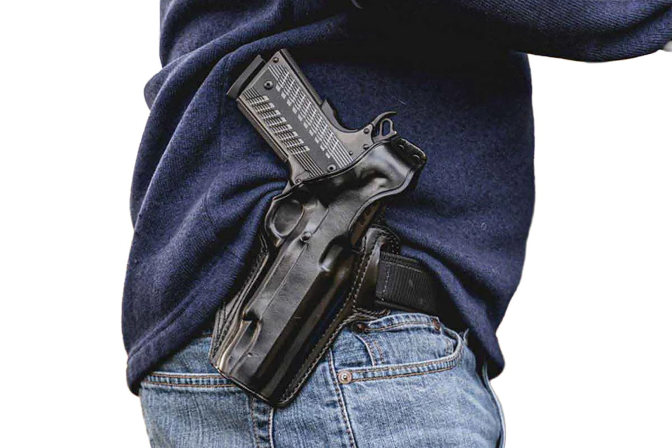 Galco FLETCH High-Ride OWB Leather Holster for SIG Sauer P365 – Right Hand – Black