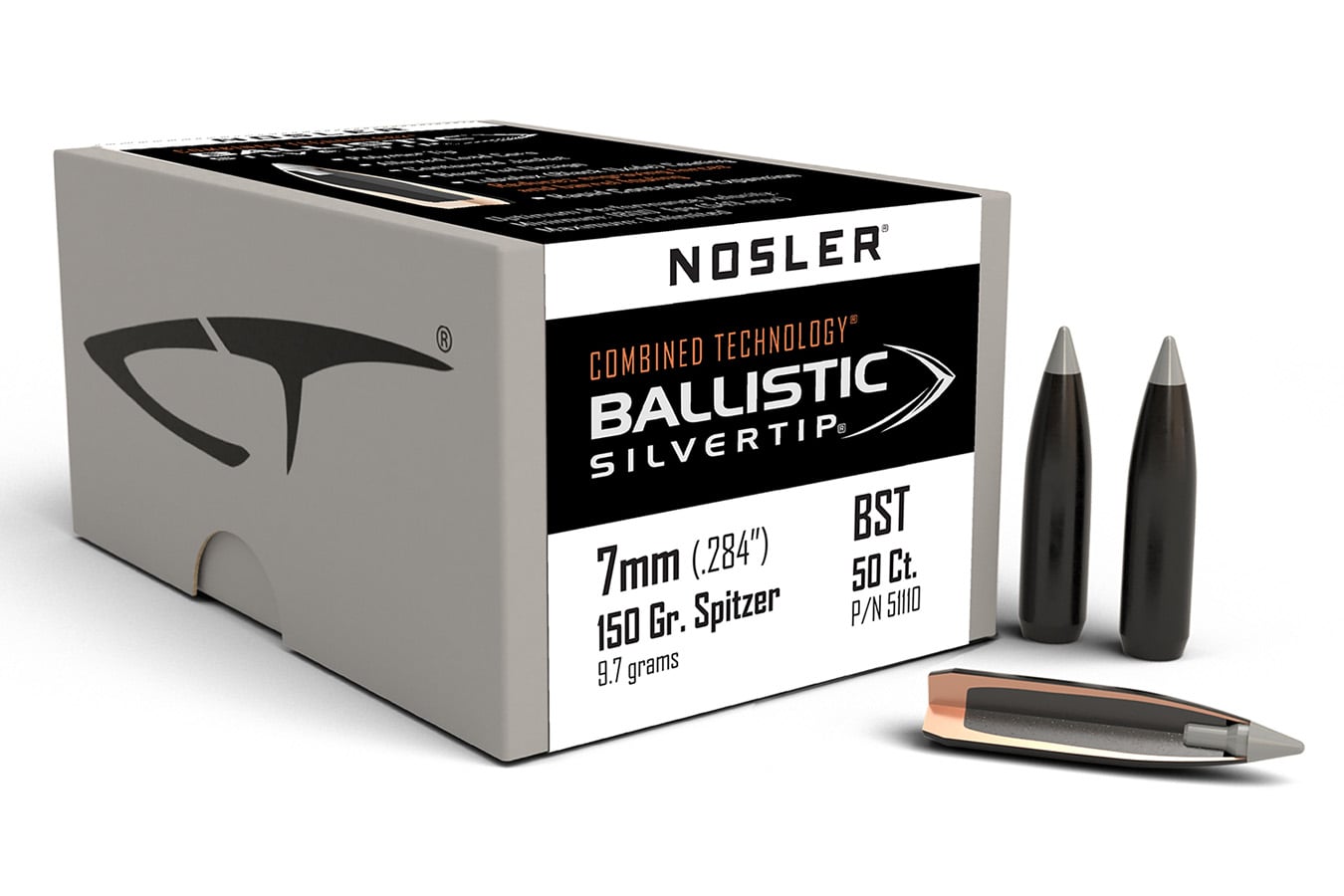 Nosler 7MM Cal 150 Grain Silver Tip Spitzer Point Bullet 50/Box