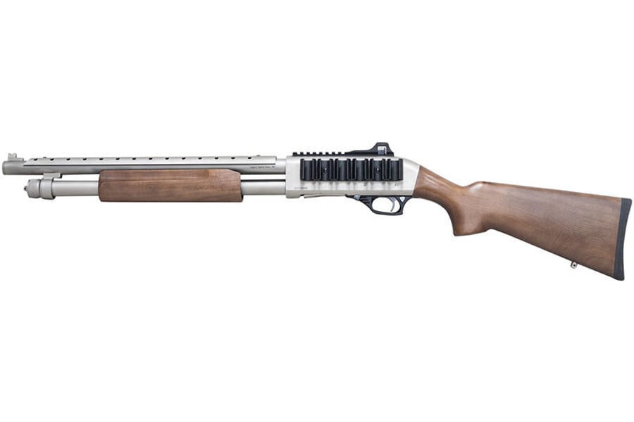 Citadel Mariner 12 Gauge Pump Action Shotgun with Nickel Finish and Wood Furniture