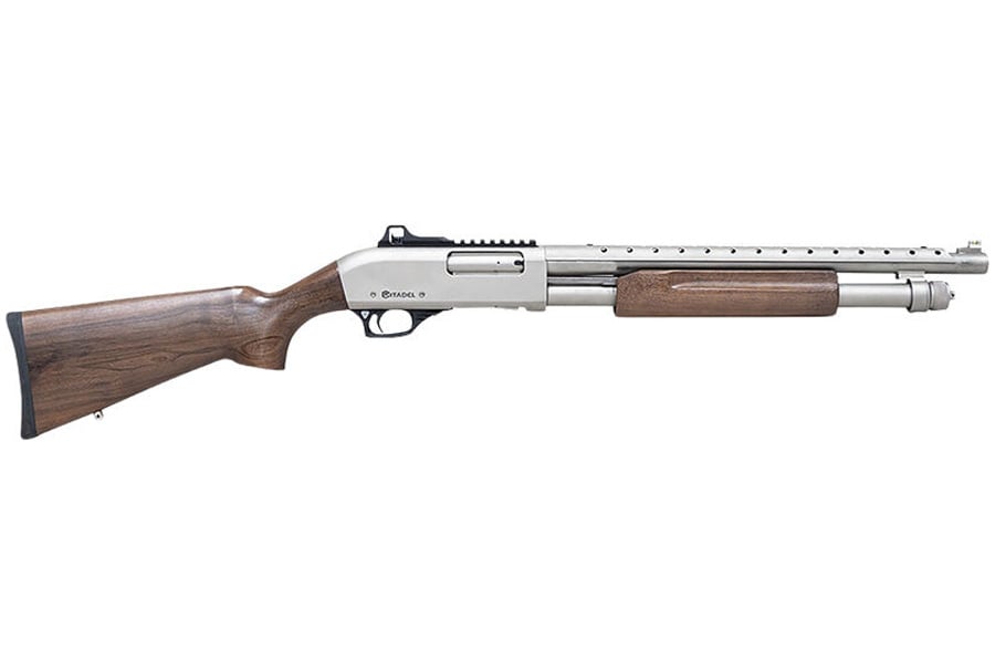 Citadel Mariner 20 Gauge Pump Action Shotgun with Nickel Finish and Wood Furniture