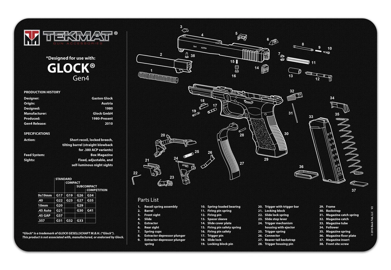 Tekmat Glock Gen 4 Pistol Armorer's Bench Mat