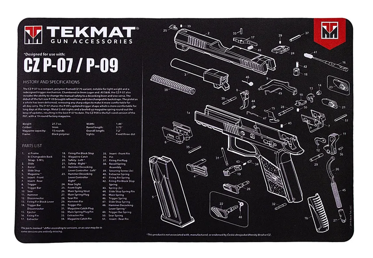 Tekmat CZ P-07/P-09 Pistol Armorer's Bench Mat