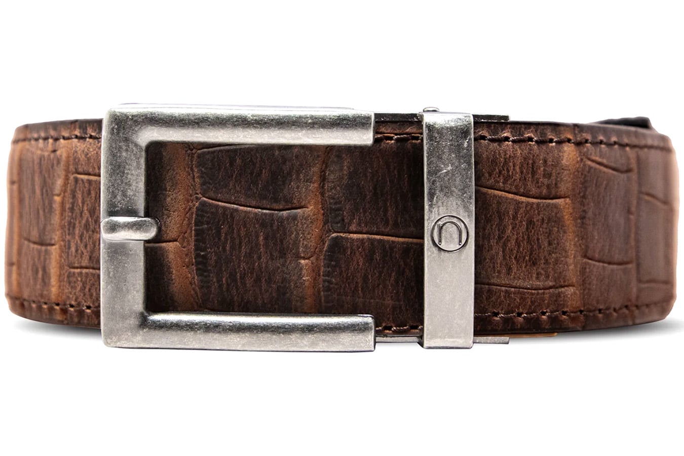 Nexbelt Crazy Horse Croc EDC Ratchet Gun Belt Brown 1.5 Inch