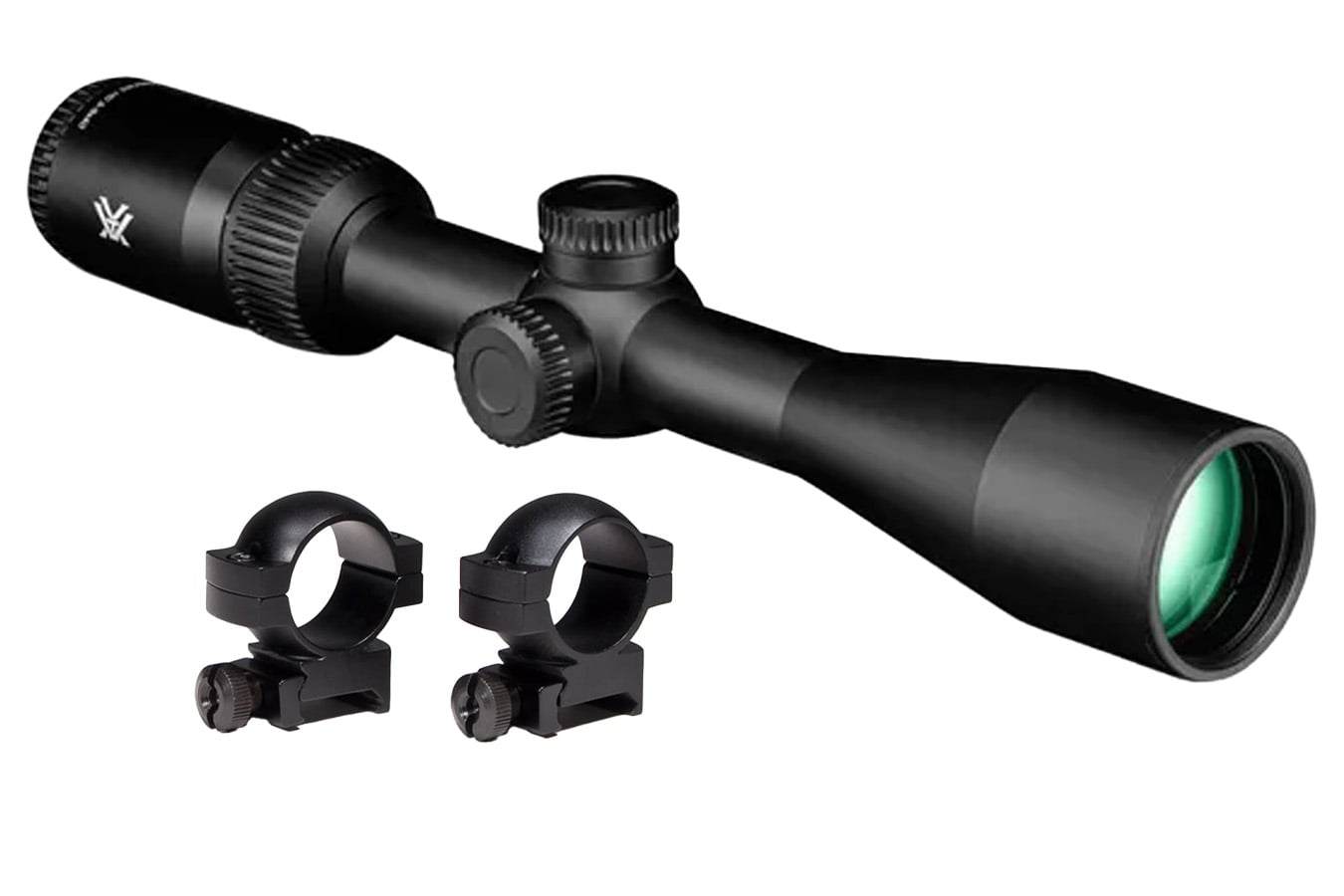Vortex Crossfire HD 3-9x40 SFP Straight-Wall BDC MOA Scope with Hunter 1-inch Rifle Scope Rings (Medium)