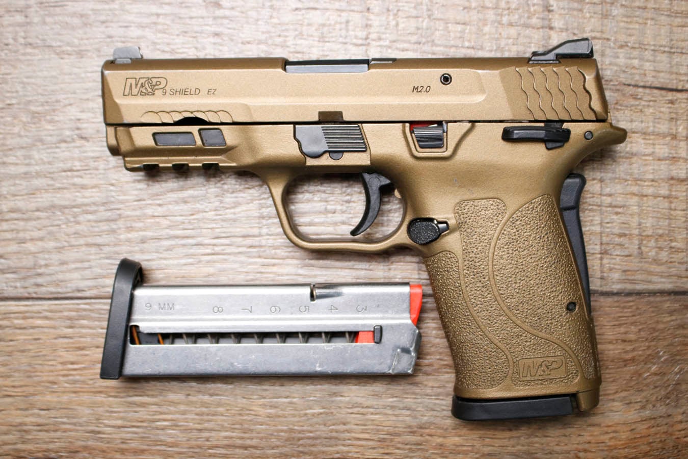 Smith & Wesson MP Shield EZ M2.0 9mm Police Trade-In Pistol with Bronze Cerakote Finish and 2 Magazines
