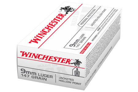 Winchester 9mm Luger 147 gr JHP Jacketed Hollow Point USA 50/Box