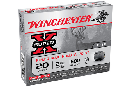 WINCHESTER AMMO 20 Gauge 2-3/4 Super-X Shotgun Slugs 5/Box