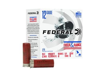 Federal 12 Ga Field and Range 2 3/4 1-1/8oz 8 Shot 3 Dram 25/Box exclusive deals