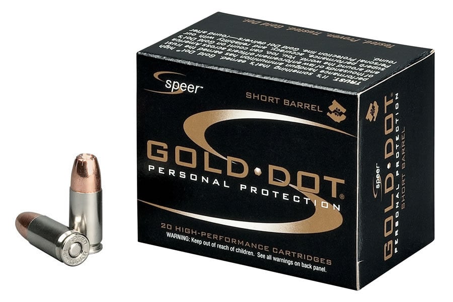 Speer 9mm +P 124 gr GDHP Gold Dot Short Barrel 20/Box