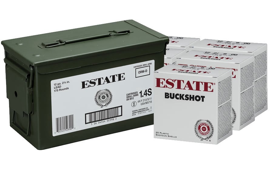 Estate Cartridge 12 Ga 2 3/4 00 Buck 9 Pel M2A1 Ammo Can 175 Rounds