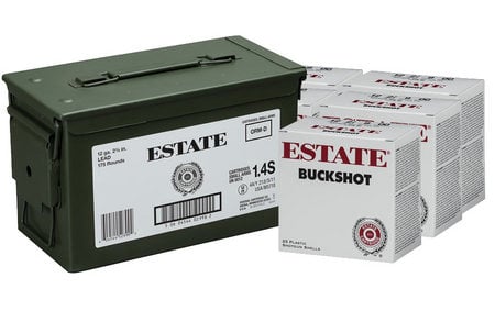 ESTATE CARTRIDGE 12 Ga 2 3/4 00 Buck 9 Pel M2A1 Ammo Can 175 Rounds