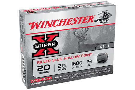 WINCHESTER AMMO 20 GA 2 3/4 RIFLED SLUG HOLLOW POINT 15/BOX