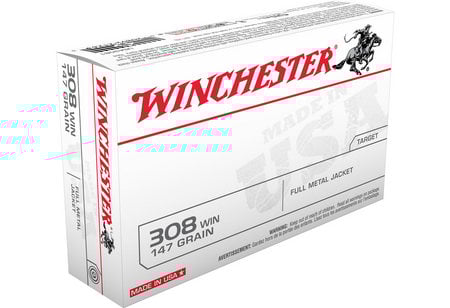 Winchester 308 Win 147 gr FMJ Boat Tail 20/Box