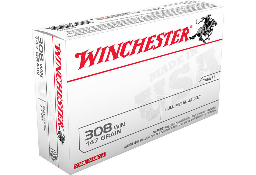 WINCHESTER AMMO 308 WIN 147 GR FMJ BOAT TAIL