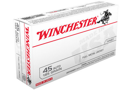 Winchester 45 Auto 185 gr FMJ Flat Nose 50/Box