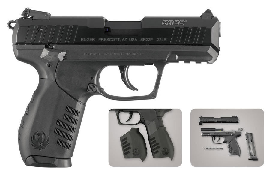 RUGER SR22 22LR RIMFIRE PISTOL WITH 3 MAGS