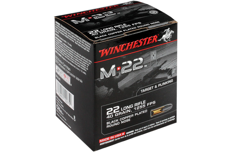 WINCHESTER AMMO 22 LR 40 GR M-22 BLACK PLATED LRN