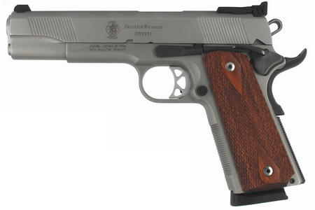 SMITH AND WESSON SW1911 45 ACP Stainless Centerfire Pistol with Adjustable Sight