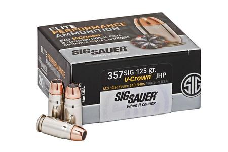 SIG SAUER 357 Sig 125 gr JHP Elite V-Crown 20/Box