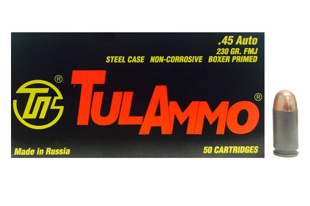 TULA AMMO 45 Auto 230 gr FMJ Steel Case 50/Box