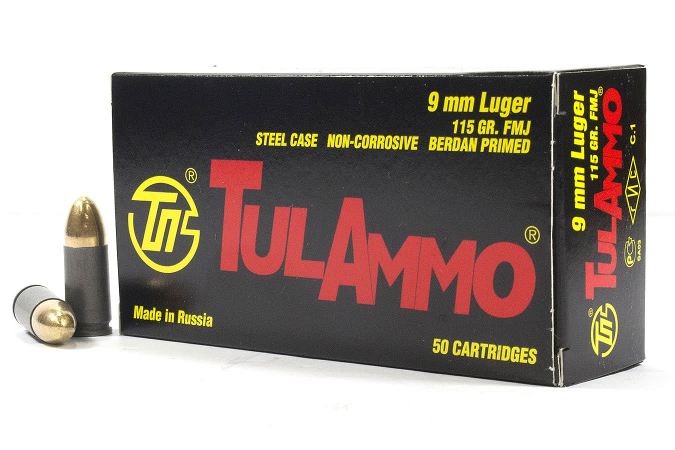 TULA AMMO 9MM 115 GR FMJ STEEL CASE