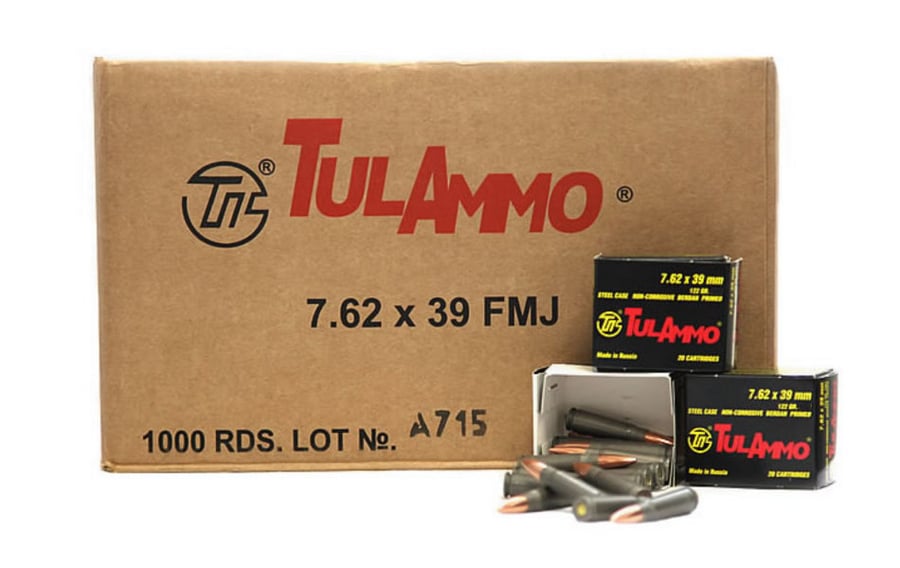 Tula Ammo 7.62X39 122 GR HP STEEL CASE 1000 ROUNDS