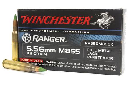 WINCHESTER AMMO 5.56mm M855 62 Gr. Ranger FMJ Penetrator 20/Box