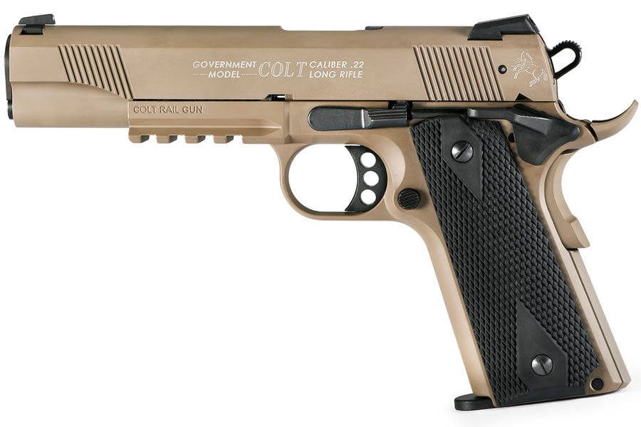 WALTHER COLT GOVT 22LR 1911 A1 RAIL GUN FDE