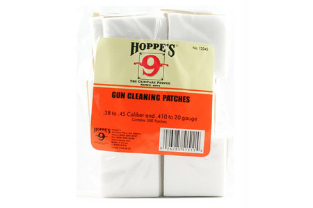 HOPPES Gun Cleaning Patches (.38-.45 Caliber, .410-20 Gauge) 500 Patches