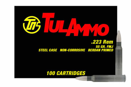 TULA AMMO 223 Rem 55 gr FMJ Steel Case 100/Box