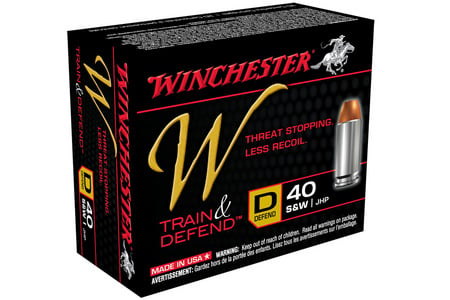 WINCHESTER AMMO 40 SW 180 gr JHP W Train and Defend 20/Box