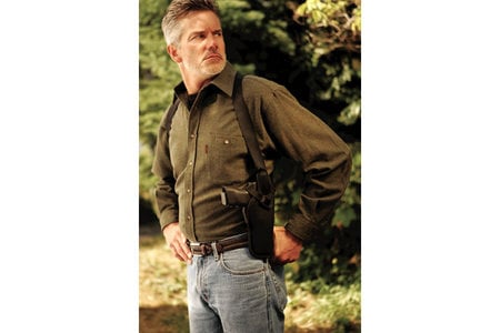 UNCLE MIKES Vertical Shoulder Holster for 5 - 6 1/2 in Barrel Med and LG DA Revolvers